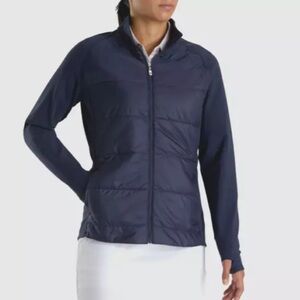 FootJoy Womens Hybrid Golf Jacket Insulated Front Panel Navy Blue Sz XL